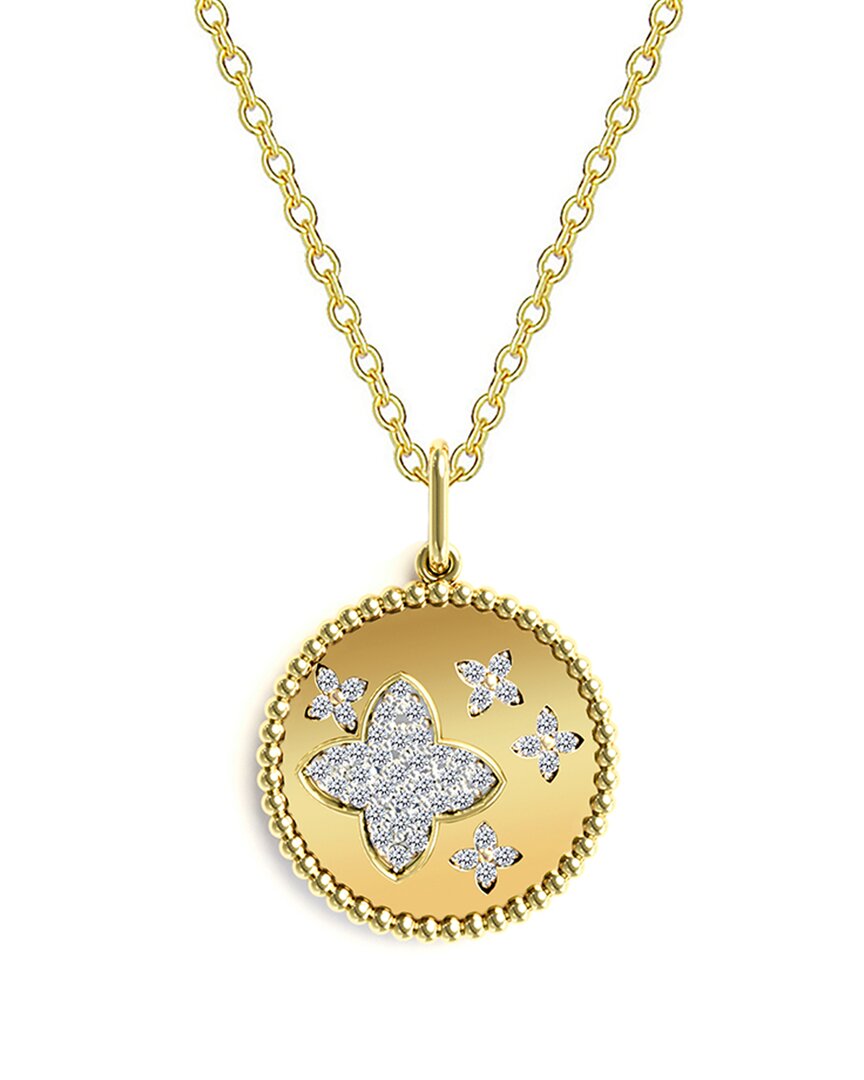 Gabi Rielle 14k Over Silver Cz Sparkling Necklace