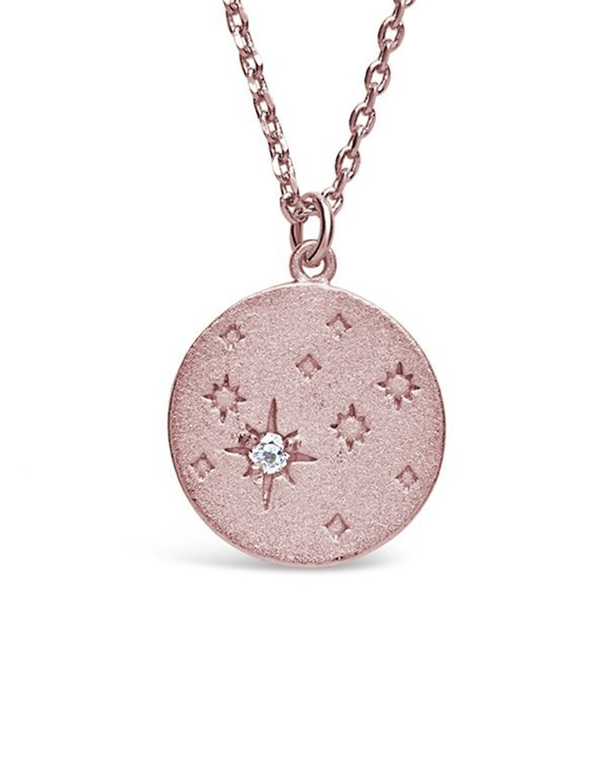 Sterling Forever 14k Rose Gold Vermeil Cz Polaris Necklace
