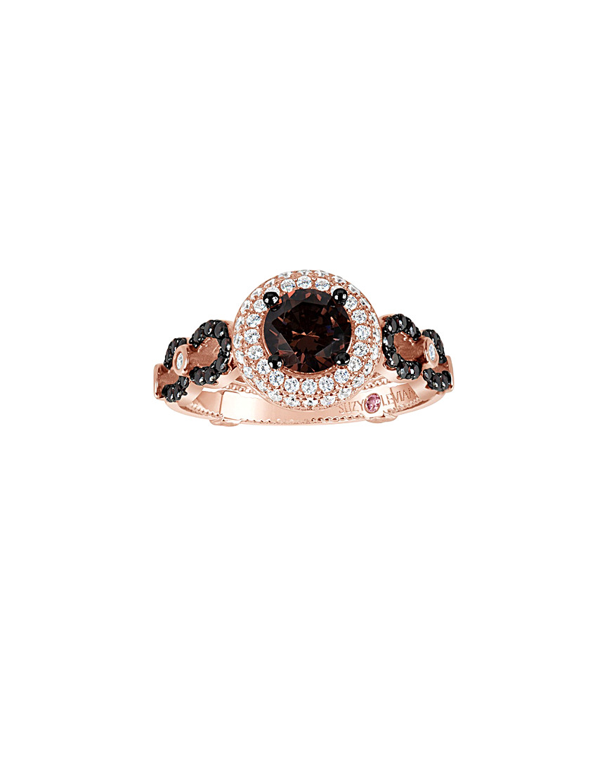 Suzy Levian Rose Gold Vermeil Cz Ring