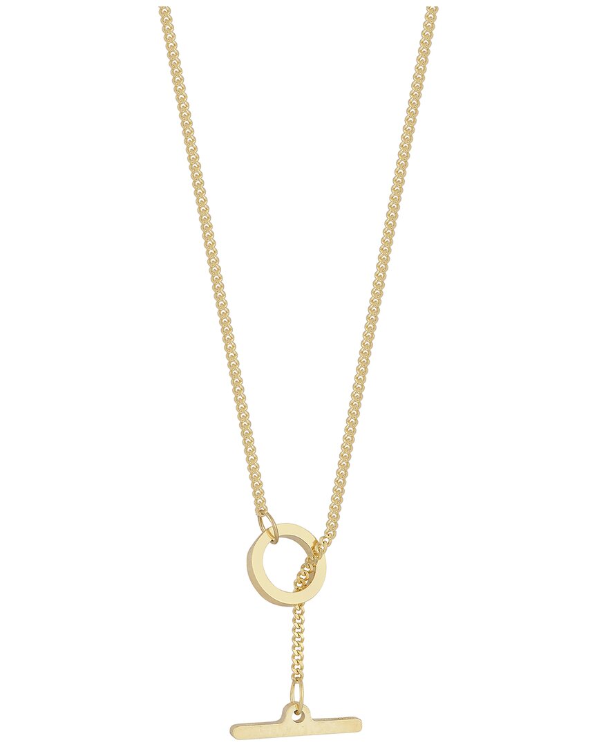 Italian Gold Toggle Lariat Necklace