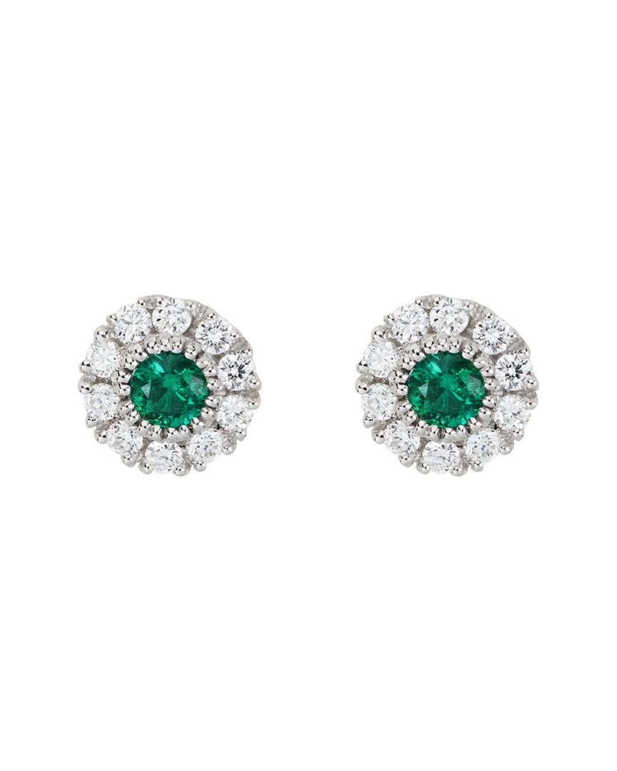 Diamond Select Cuts 14k 0.51 Ct. Tw. Diamond & Emerald Earrings