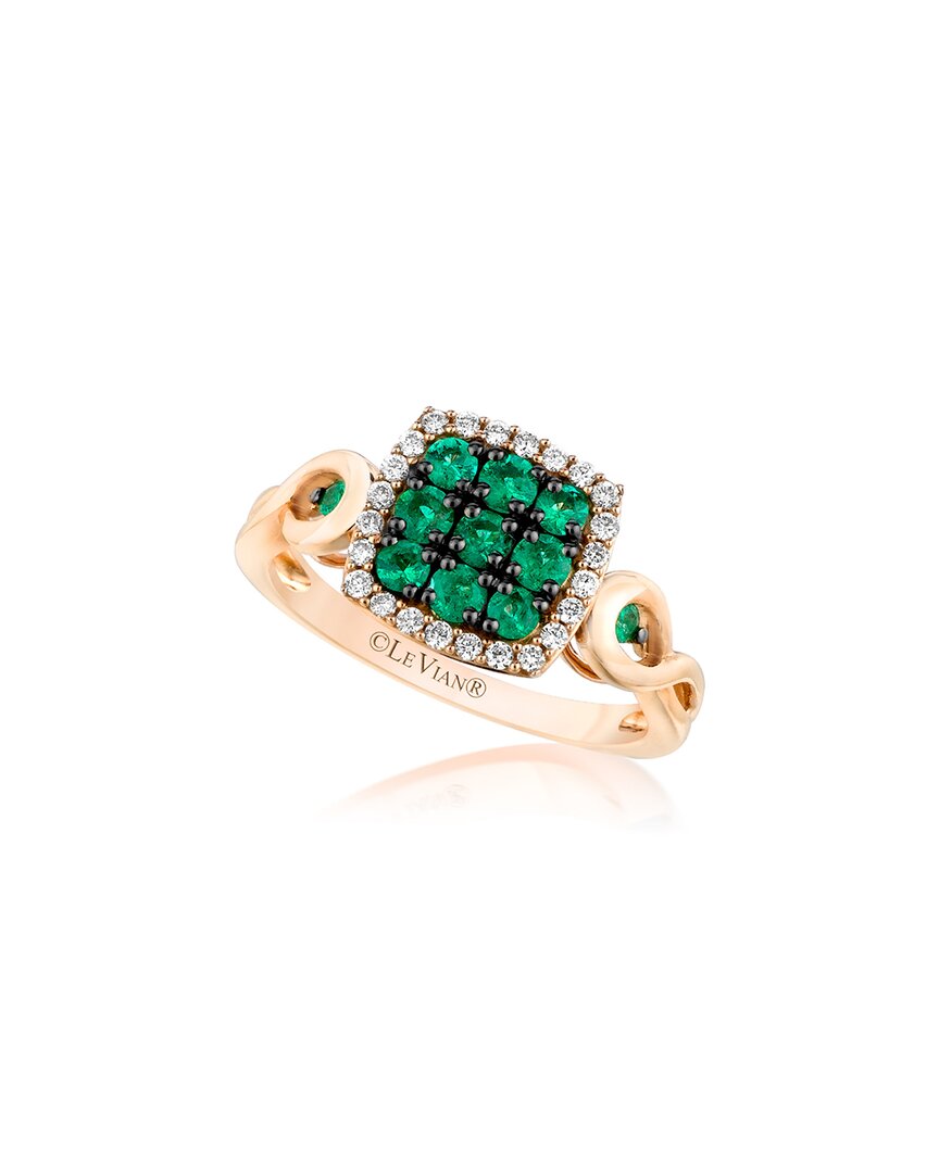Le Vian ® 14k Rose Gold 0.59 Ct. Tw. Diamond & Emerald Ring
