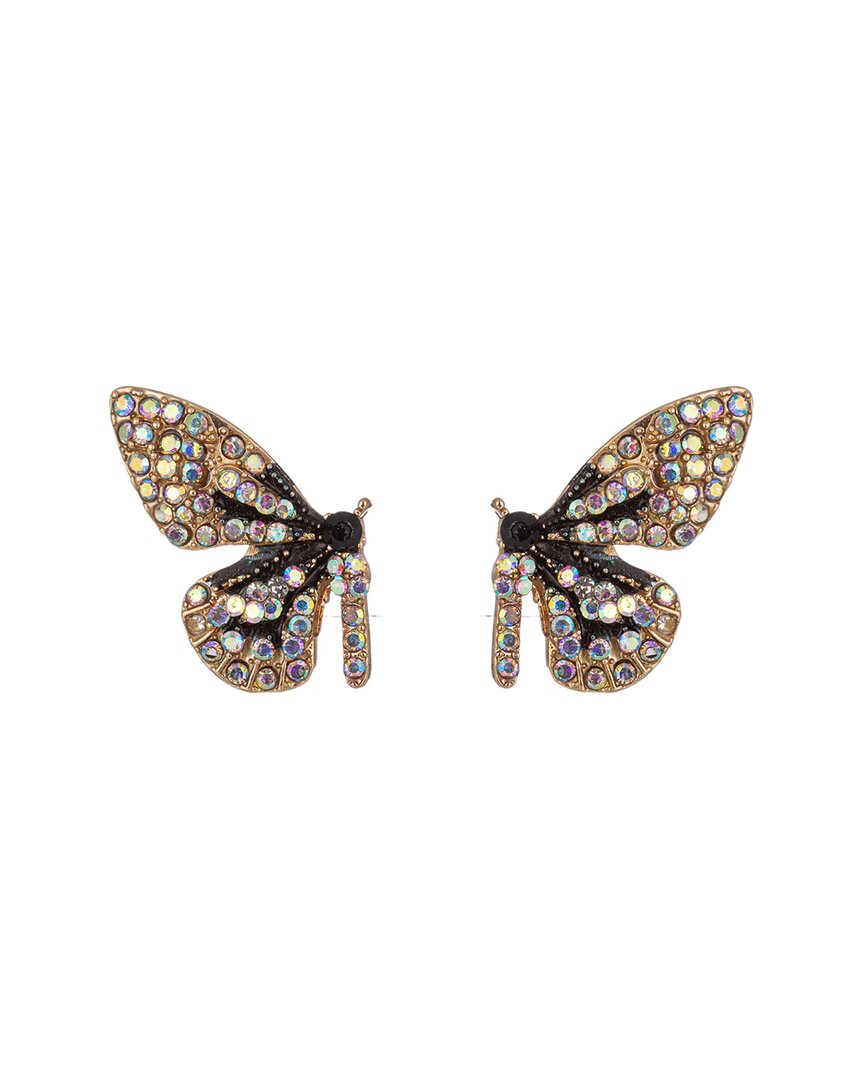 Eye Candy La Monarch Crystal Dark Butterfly Earrings