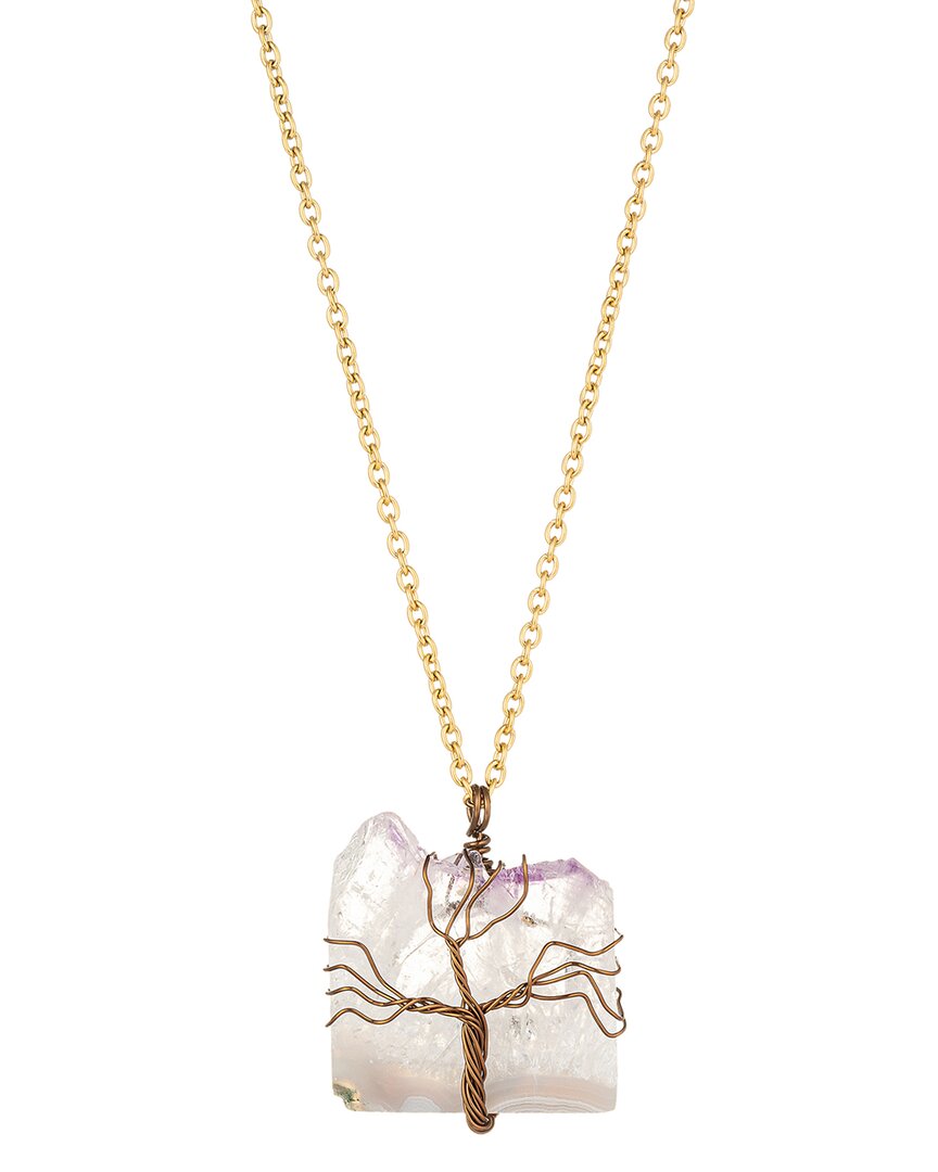 Eye Candy La Agate Tree Of Life Drop Necklace
