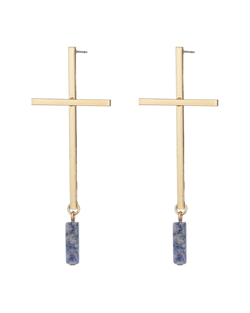 Eye Candy La Lapis Double Cross Drop Earrings