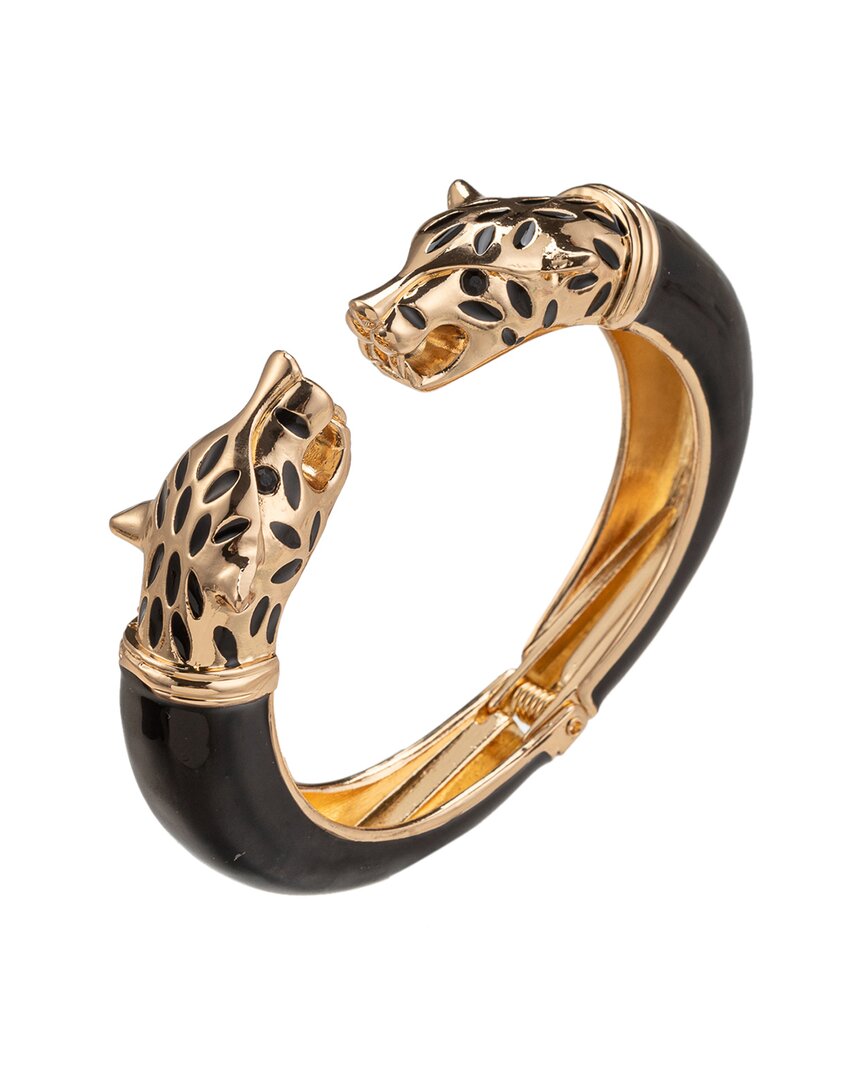 Eye Candy La Crystal Double Leopard Cuff Bracelet
