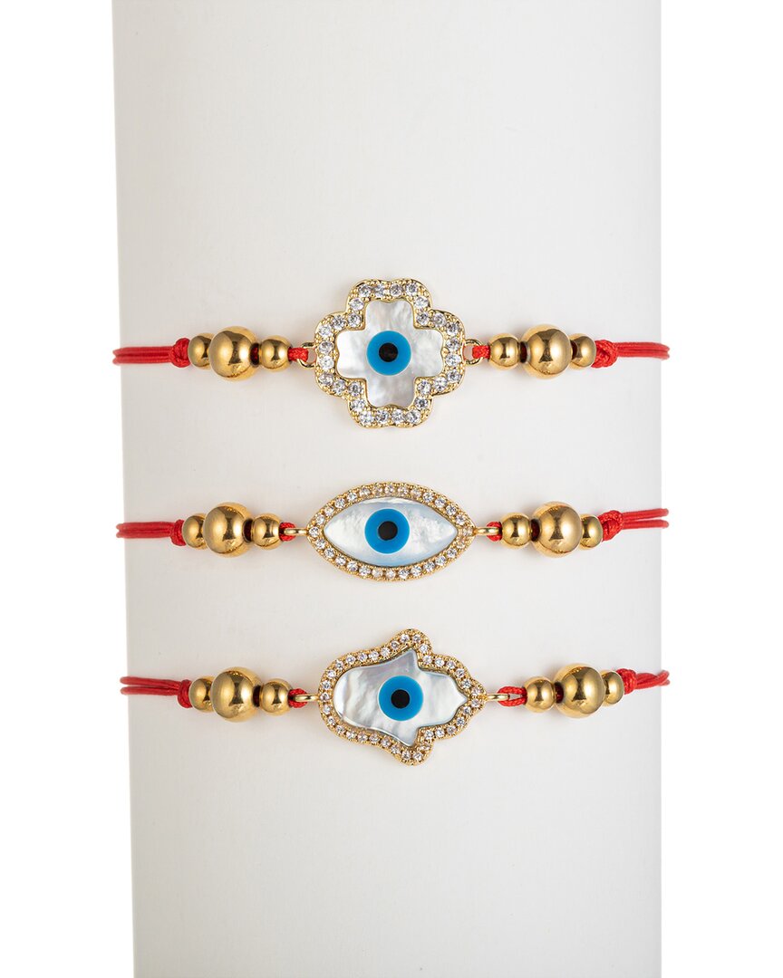 Eye Candy La Cz Hamsa Eye Bracelet Set