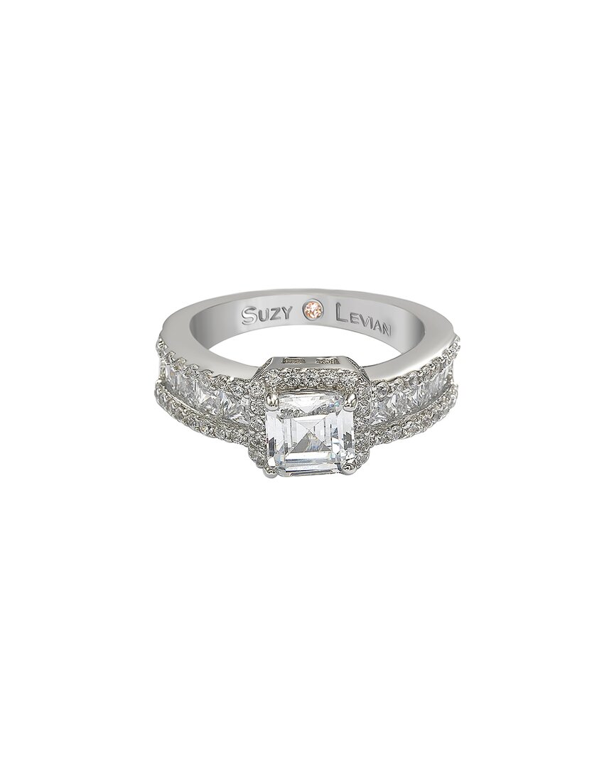 Suzy Levian Cz Jewelry Suzy Levian Silver Cz Half-eternity Ring