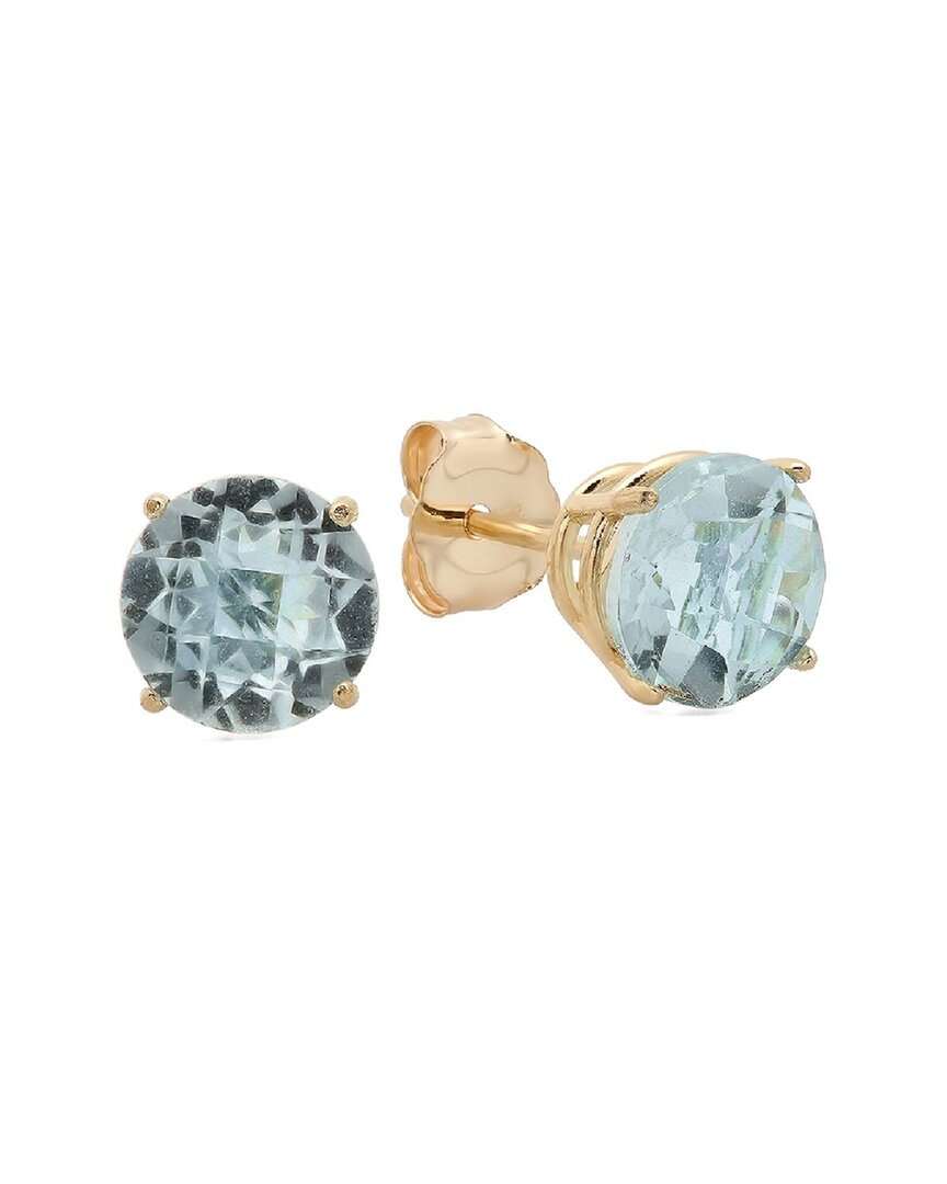 Maxcolor 10k 1.40 Ct. Tw. Aquamarine Studs