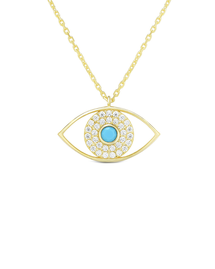 Sphera Milano Gold Over Silver Evil Eye Pendant Necklace