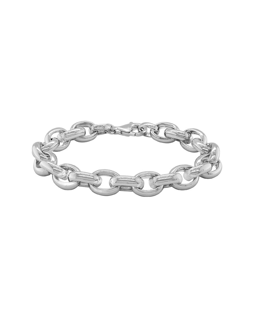 Italian Silver Oval Links Bracelet