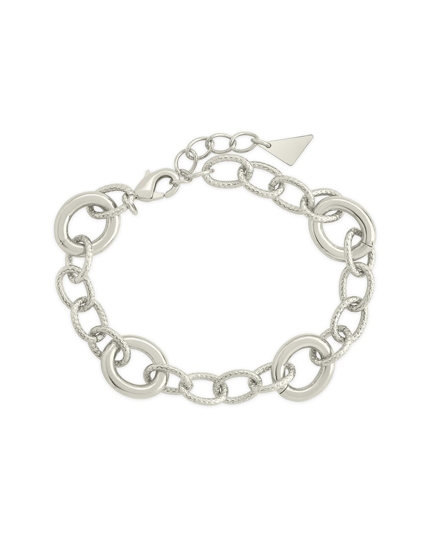 Sterling Forever Carter Round Statement Link Bracelet