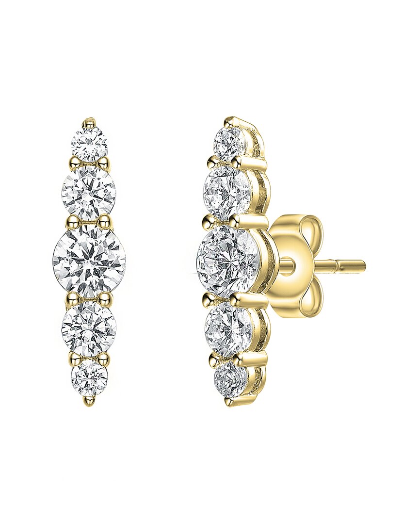 Genevive 14k Over Silver Cz Earrings