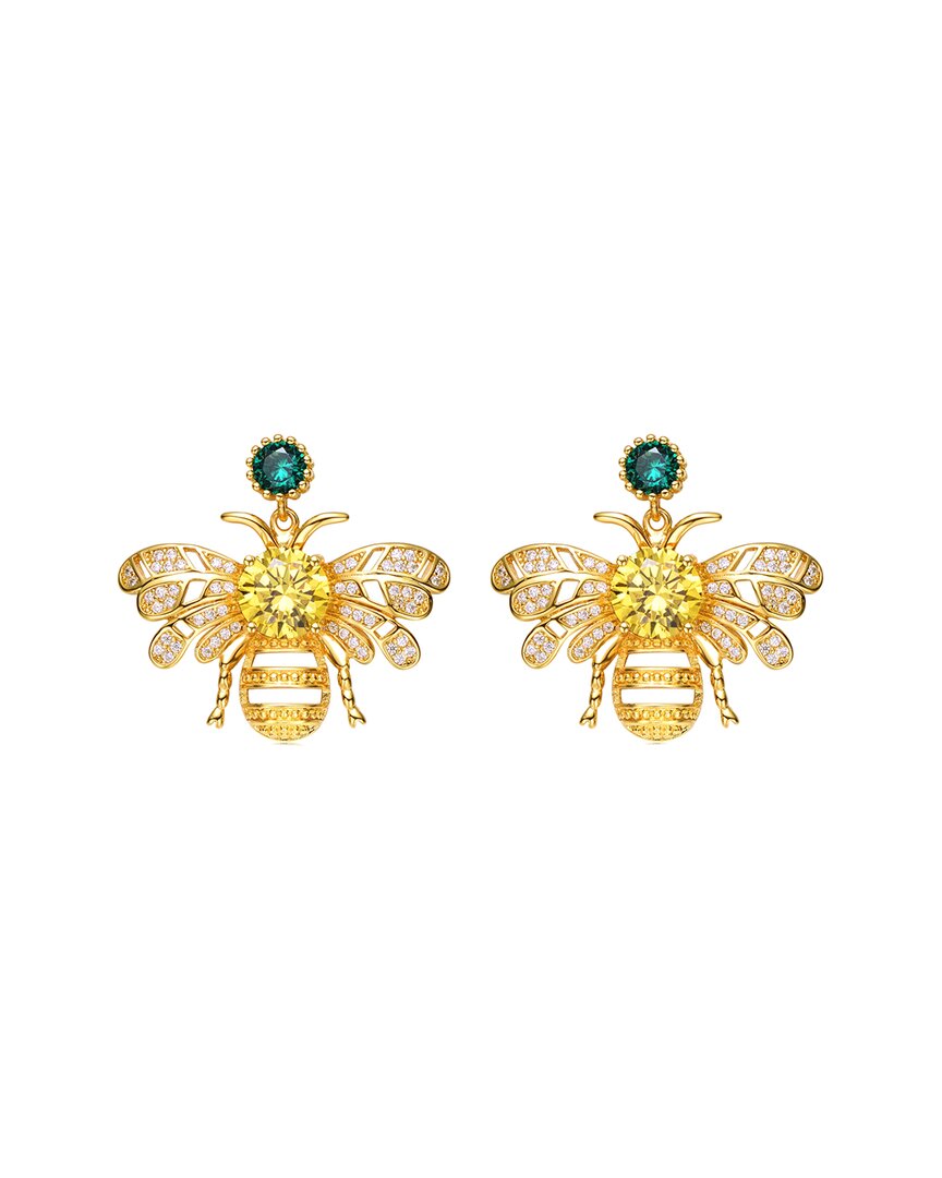 Genevive 14k Over Silver Cz Earrings