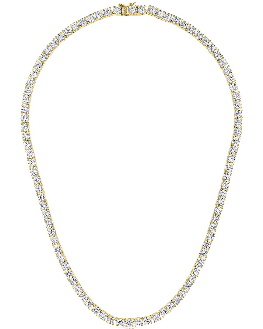 Genevive 14k Over Silver Cz Tennis Necklace