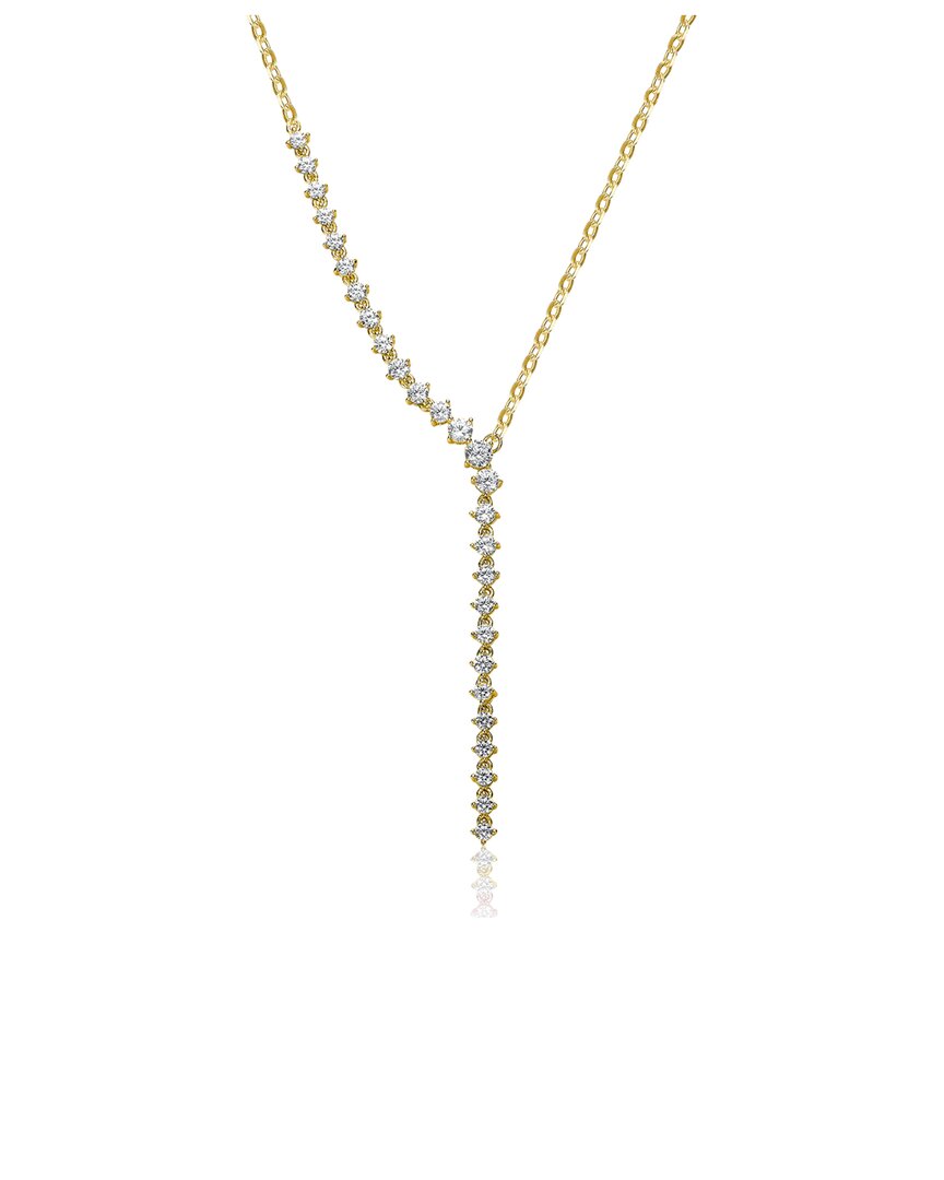 Genevive 14k Over Silver Cz Necklace