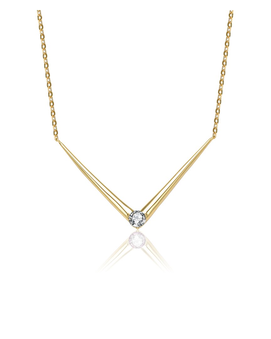 Genevive 14k Over Silver Cz Necklace