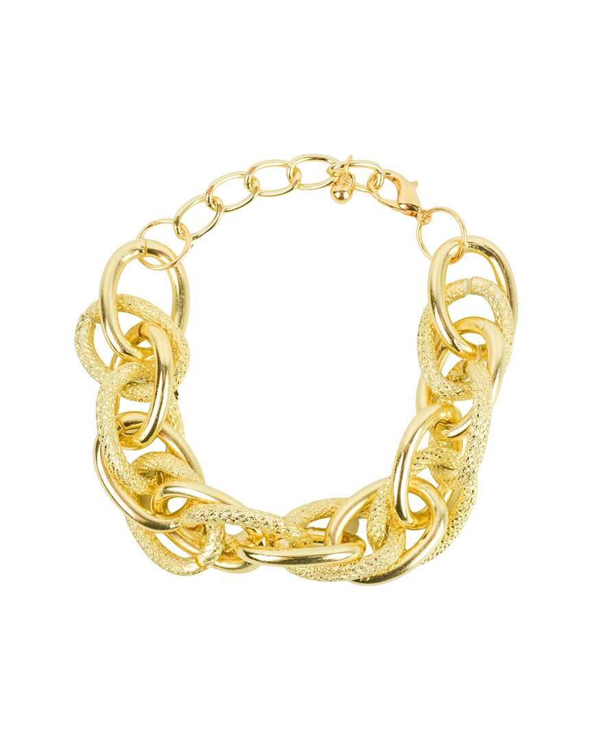 Liv Oliver 18k Plated Textured Bracelet In Gold