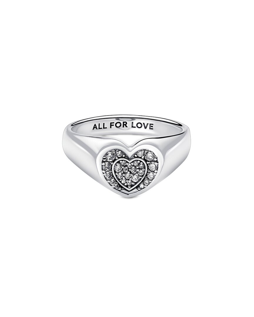 Pandora Moments Silver Cz Ring In Metallic