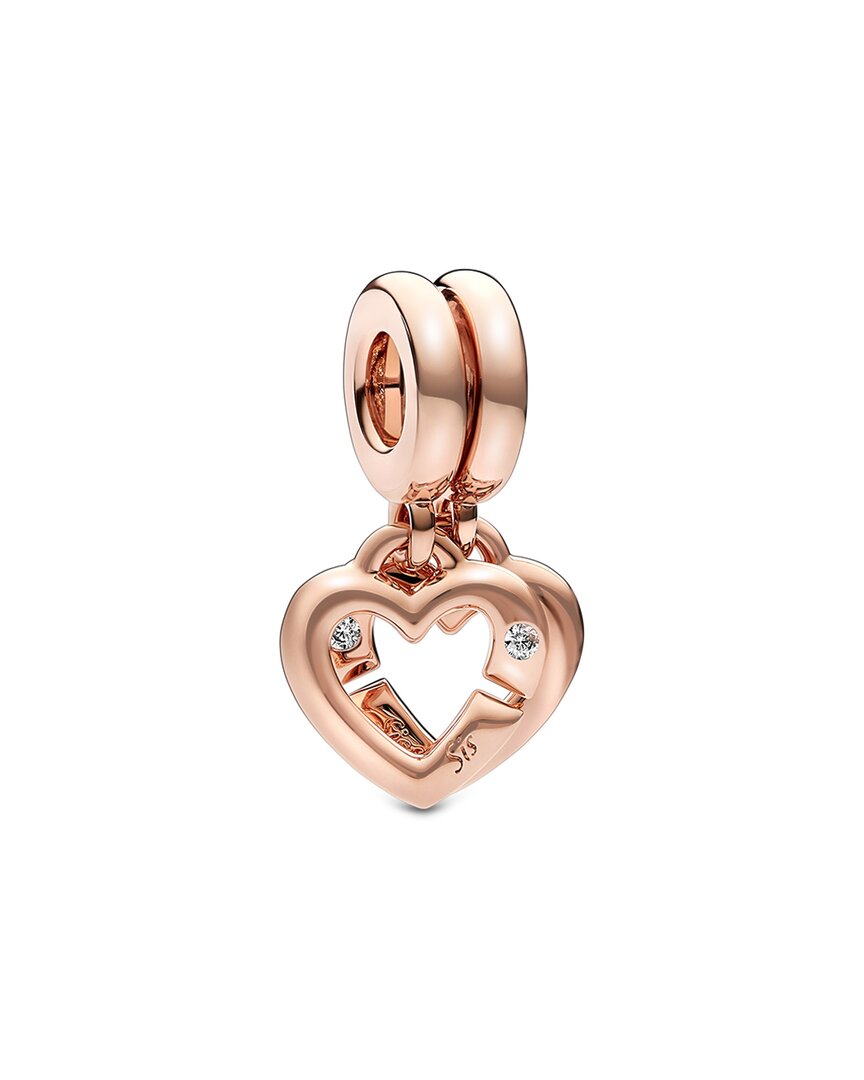 PANDORA PANDORA MOMENTS 14K ROSE GOLD PLATED CZ DANGLE CHARM