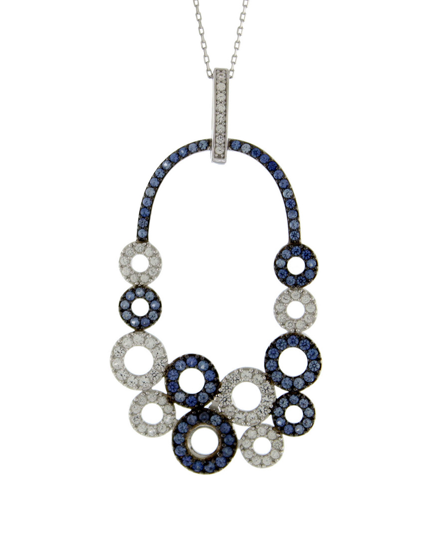 Suzy Levian 18k & Silver 6.52 Ct. Tw. Sapphire Necklace