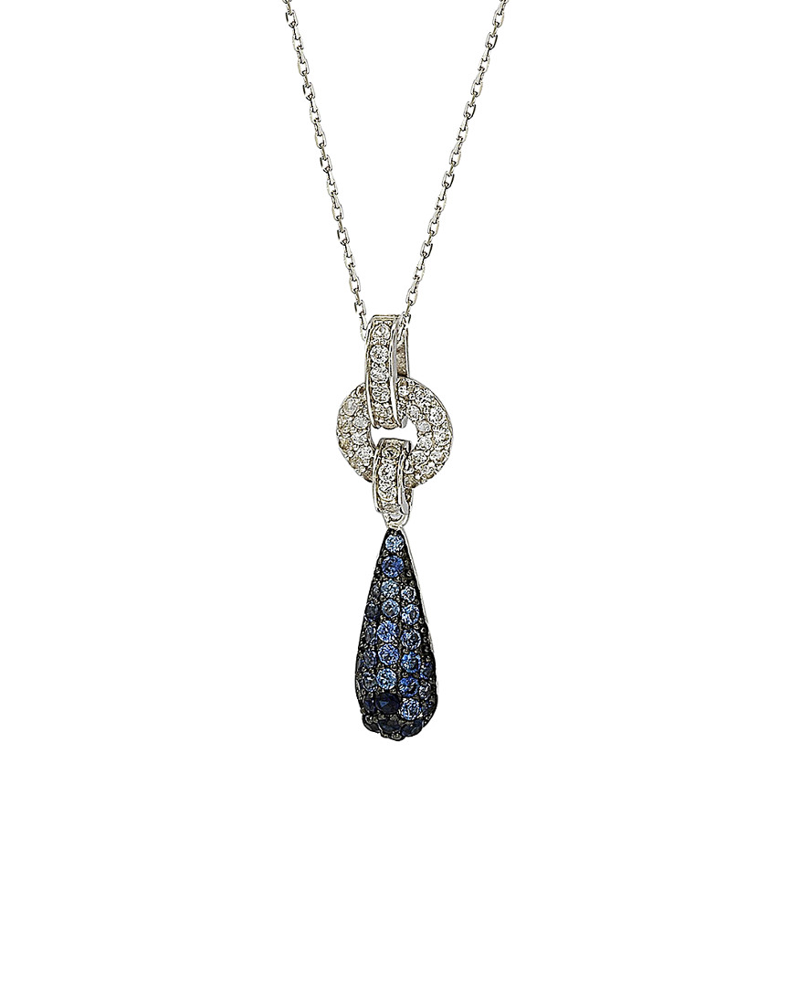 Suzy Levian 18k & Silver 5.47 Ct. Tw. Sapphire Necklace