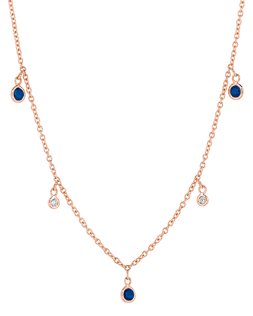Ariana Rabbani 14k Rose Gold 0.50 Ct. Tw. Diamond & Sapphire Necklace