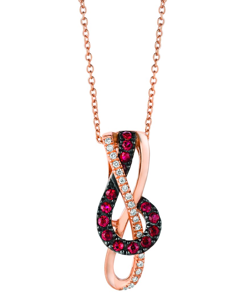 Le Vian ® 14k Strawberry Gold 0.29 Ct. Tw. Diamond & Ruby Pendant Necklace