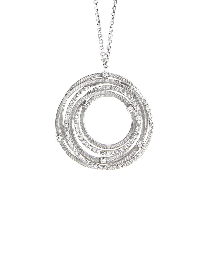 Shop Marco Bicego Goa 18k 0.81 Ct. Tw. Diamond Large Link Pendant Necklace
