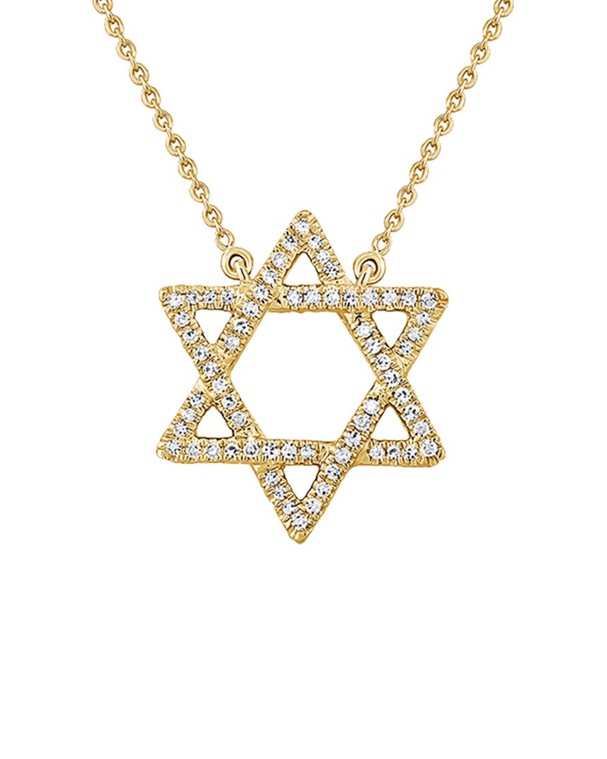 Sabrina Designs 14k 0.20 Ct. Tw. Diamond Star Of David Necklace