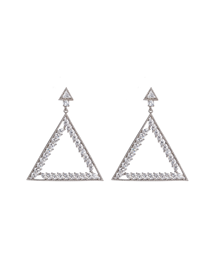 Eye Candy La Leah Cz Crystal Triangle Earring