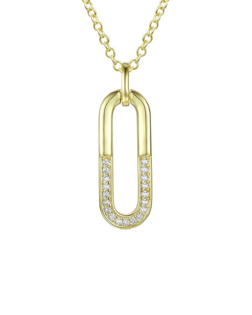 Rachel Glauber 14k Plated Cz Pendant Necklace