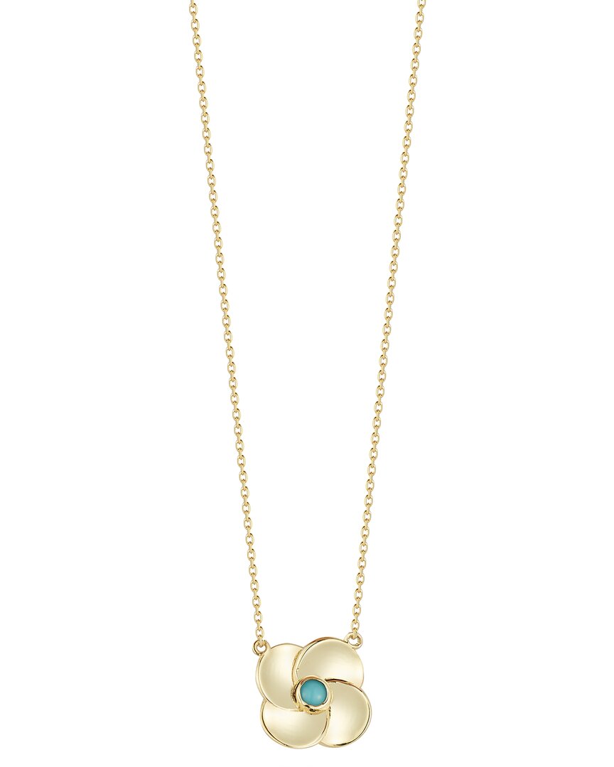 Ember Fine Jewelry 14k Gold Turquoise Flower Pendant Necklace