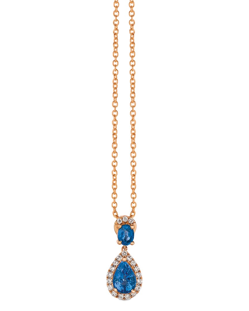 Le Vian 14k 0.76 Ct. Tw. Diamond & Blueberry Sapphire Pendant Necklace