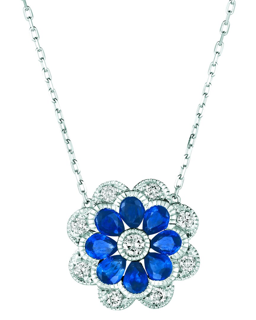 Le Vian 14k 1.55 Ct. Tw. Diamond & Blueberry Sapphire Pendant Necklace