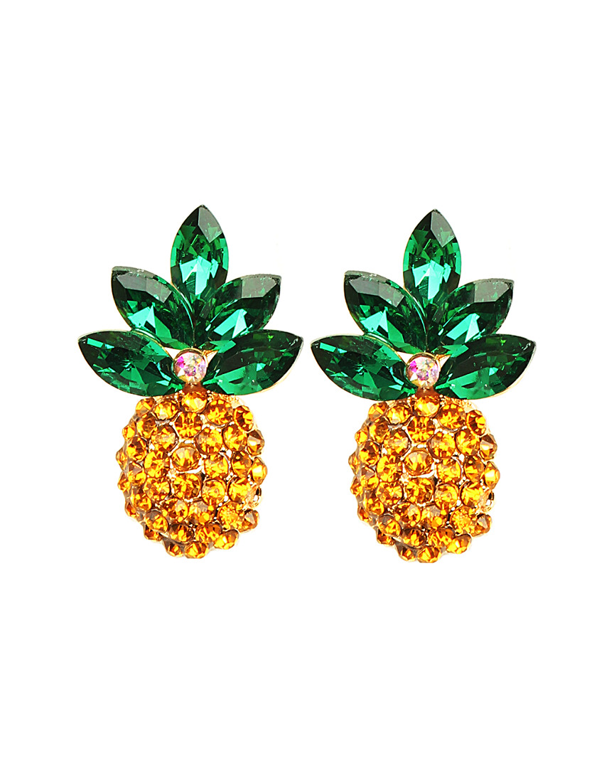 Eye Candy La Pineapple 24k Gold Plated Petite Stone Statement E
