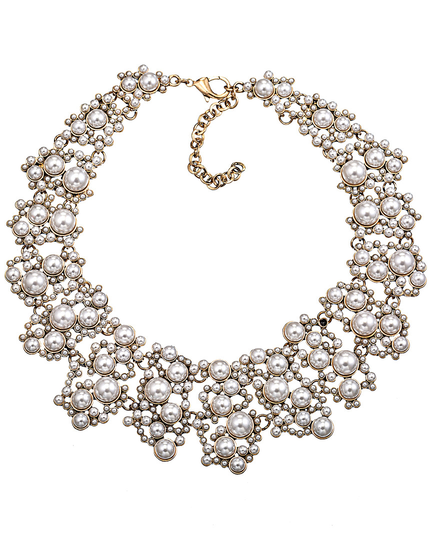 Eye Candy La Faith Glass Pearl Statement Necklace
