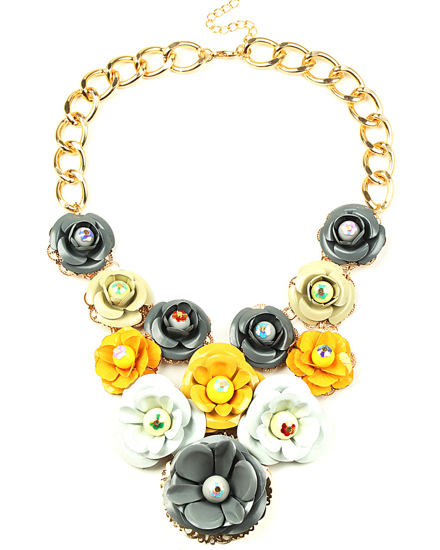 Eye Candy La Botanical Yellow Bib Necklace