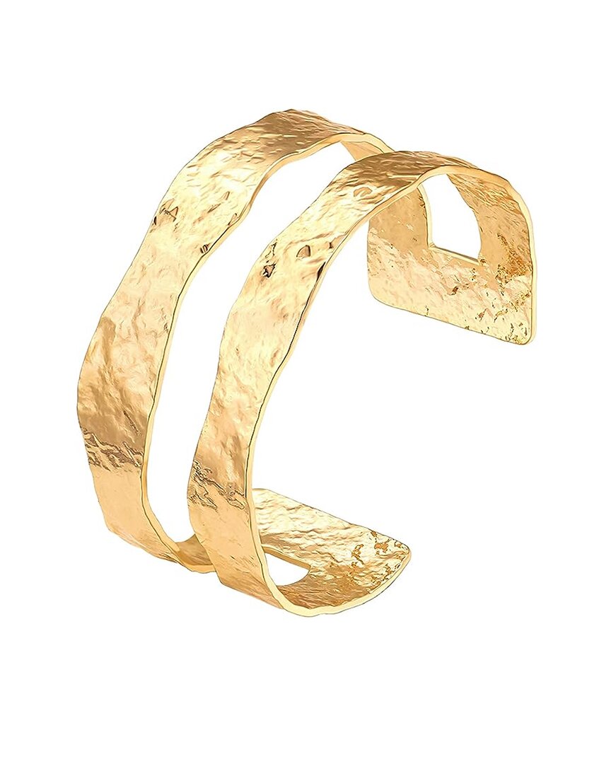 Liv Oliver 18k Gold Layer Hammer Cuff Bangle