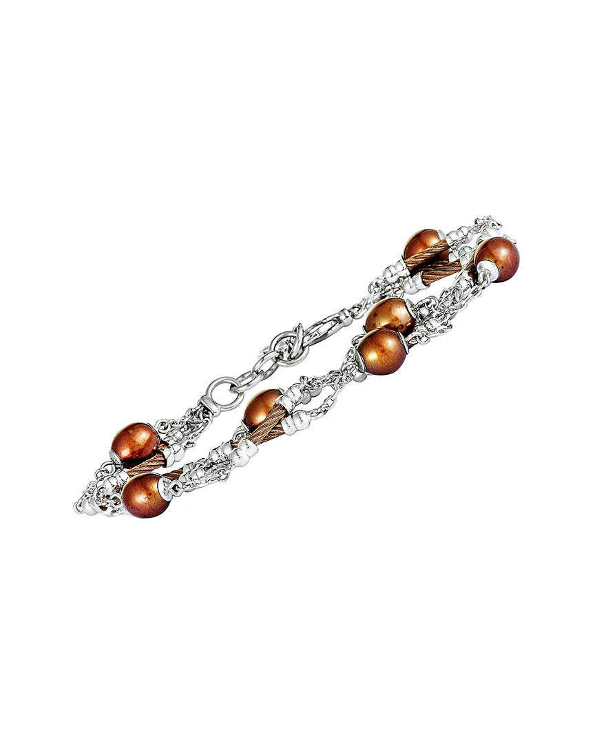 Shop Charriol Stainless Steel Pearl Bracelet