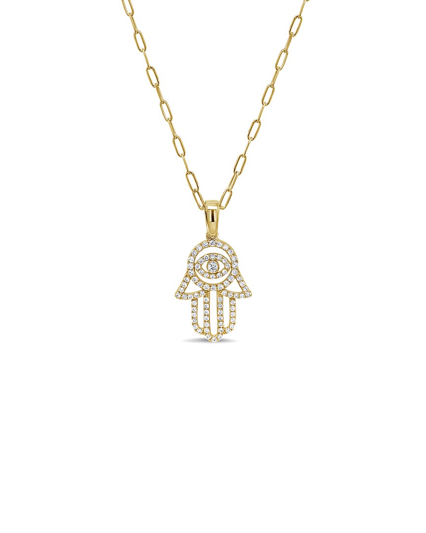 Sabrina Designs 14k 0.33 Ct. Tw. Diamond Hamsa Necklace