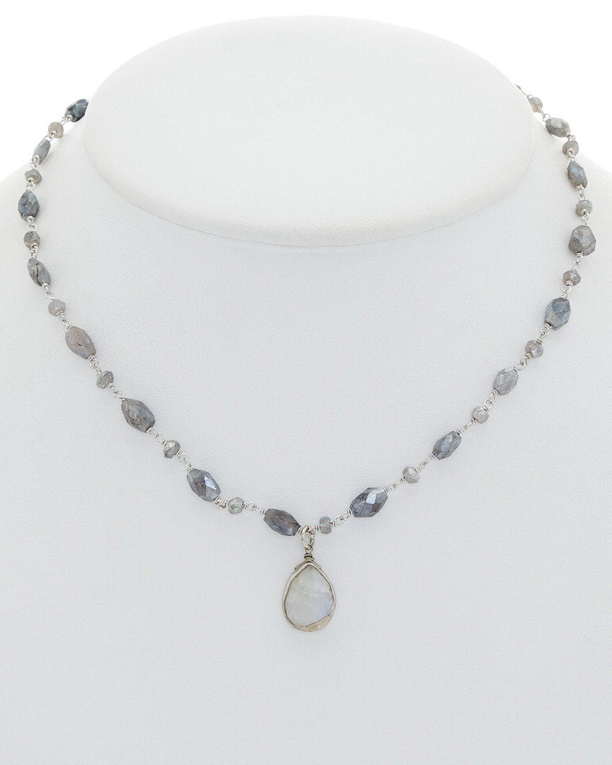 Shop Rachel Reinhardt Silver Labradorite & Moonstone Necklace