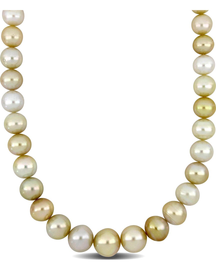 Pearls 14k Diamond 11-15mm Pearl Necklace
