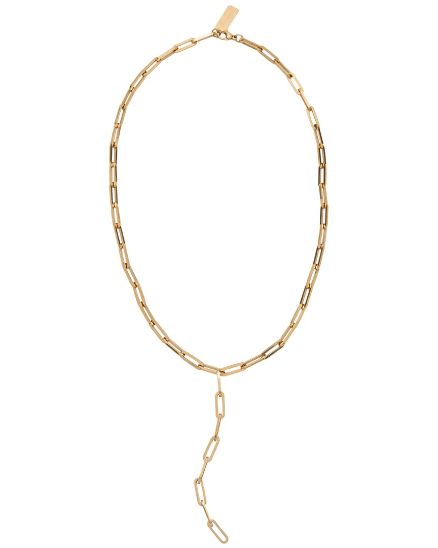 St. Moran 18k Plated Paperclip Chain Lariat Y-necklace