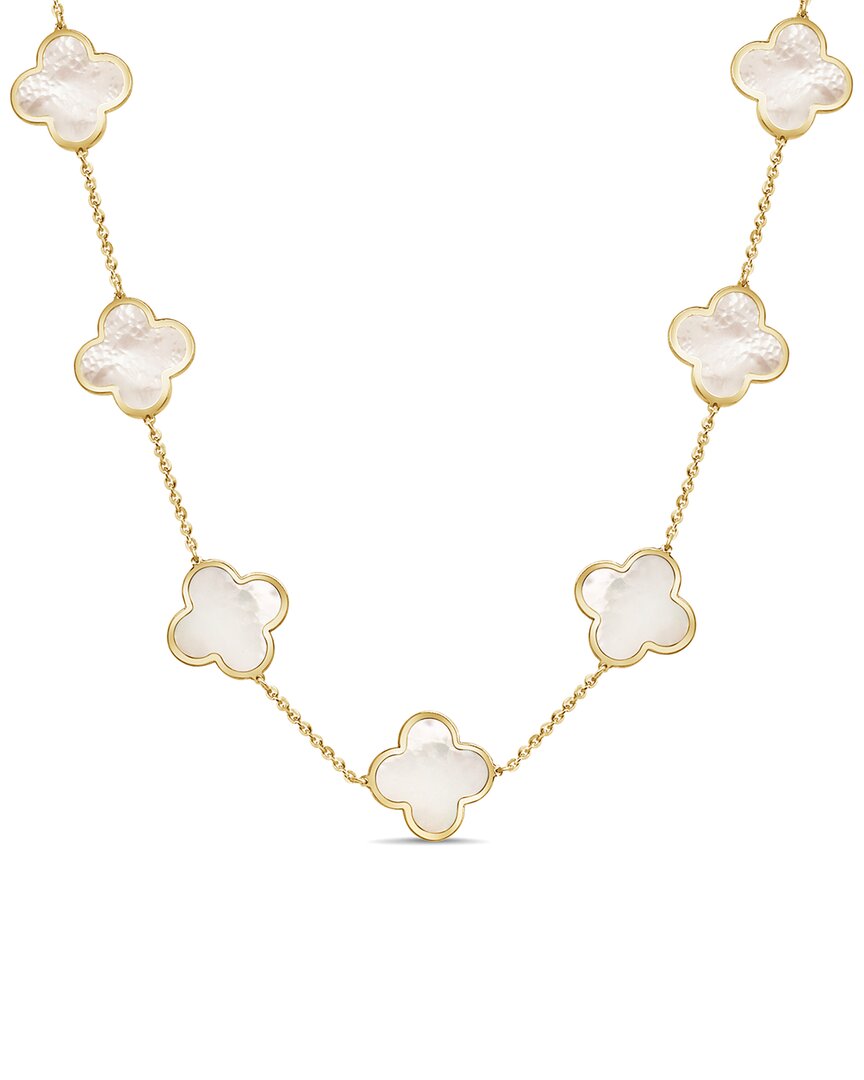 Italian Gold 14k Mother Of Pearl Layered Necklace