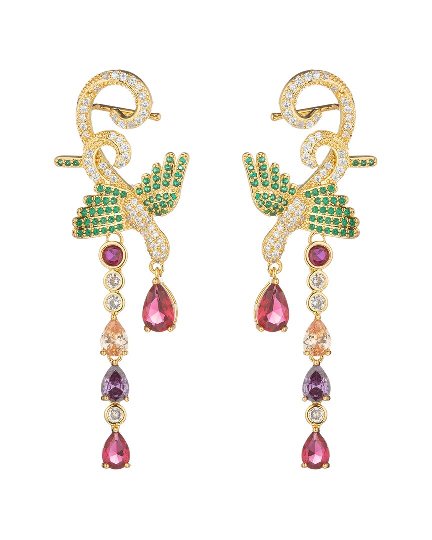 Eye Candy La Cz Golden Bird Dangle Earrings