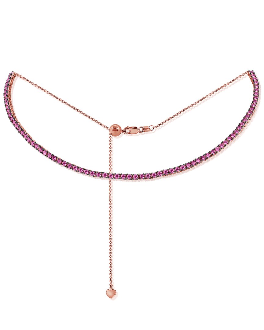 Sabrina Designs 14k Rose Gold 3.90 Ct. Tw. Pink Sapphire Tennis Choker Necklace In Purple