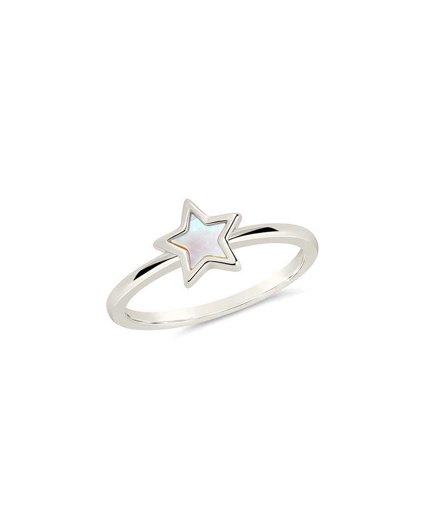 Sterling Forever Bez Mother Of Pearl Star Ring In Metallic