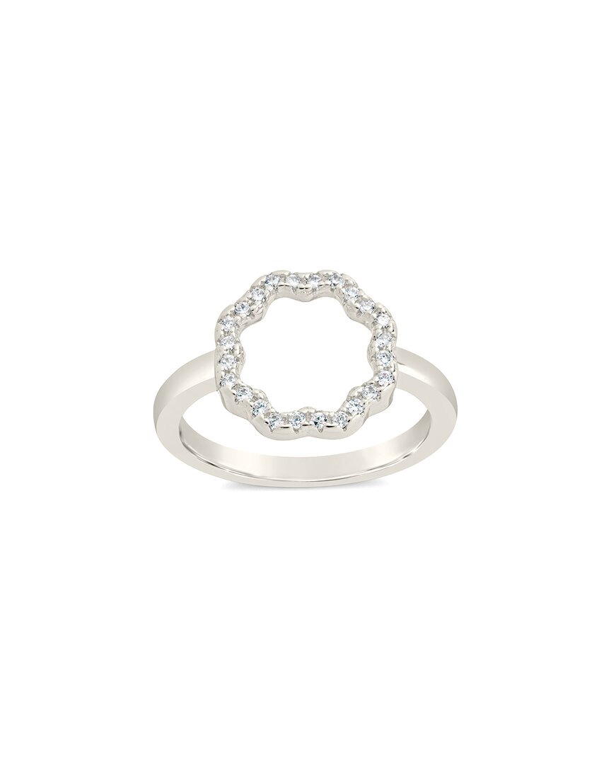 Sterling Forever Marisole Cz Rose Petal Outline Ring