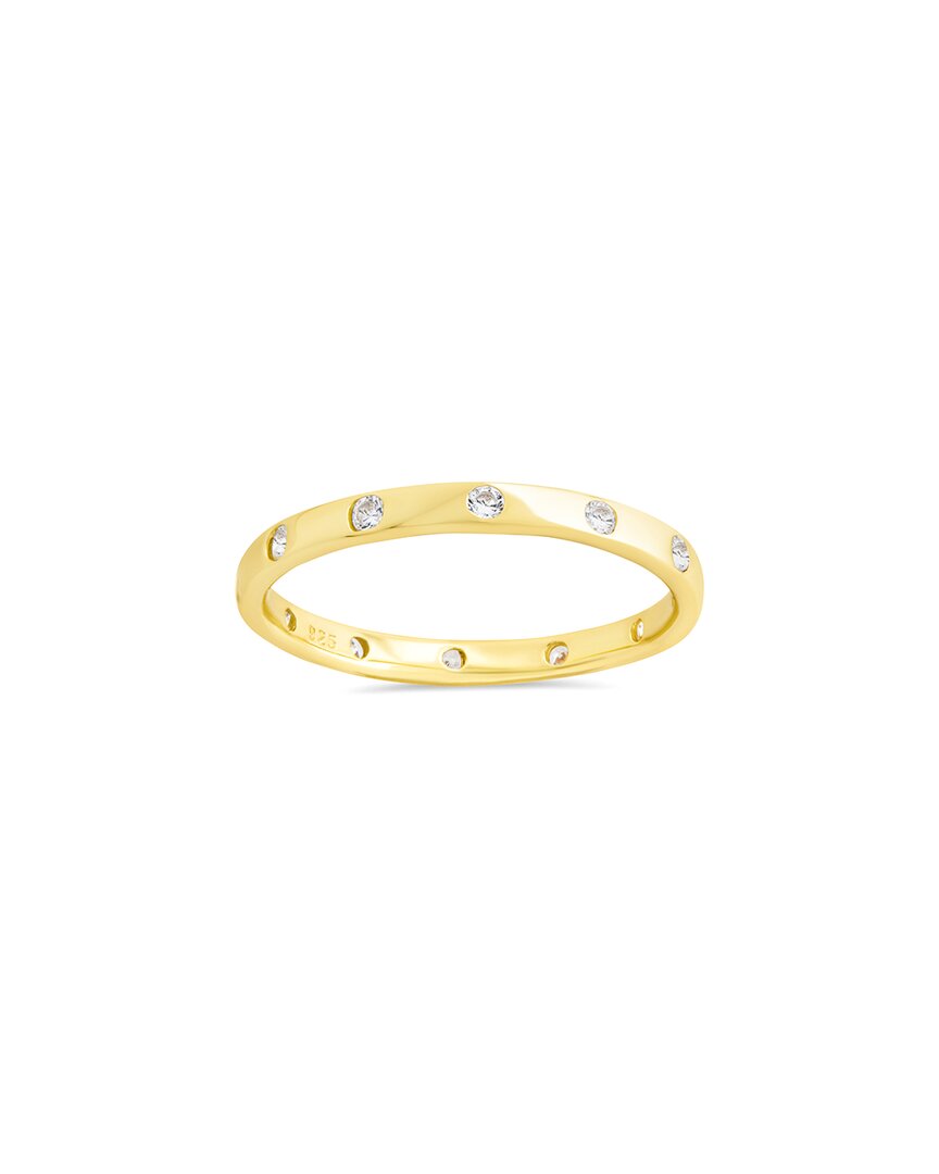 Sterling Forever 14k Over Silver Cz Mindy Studded Ring